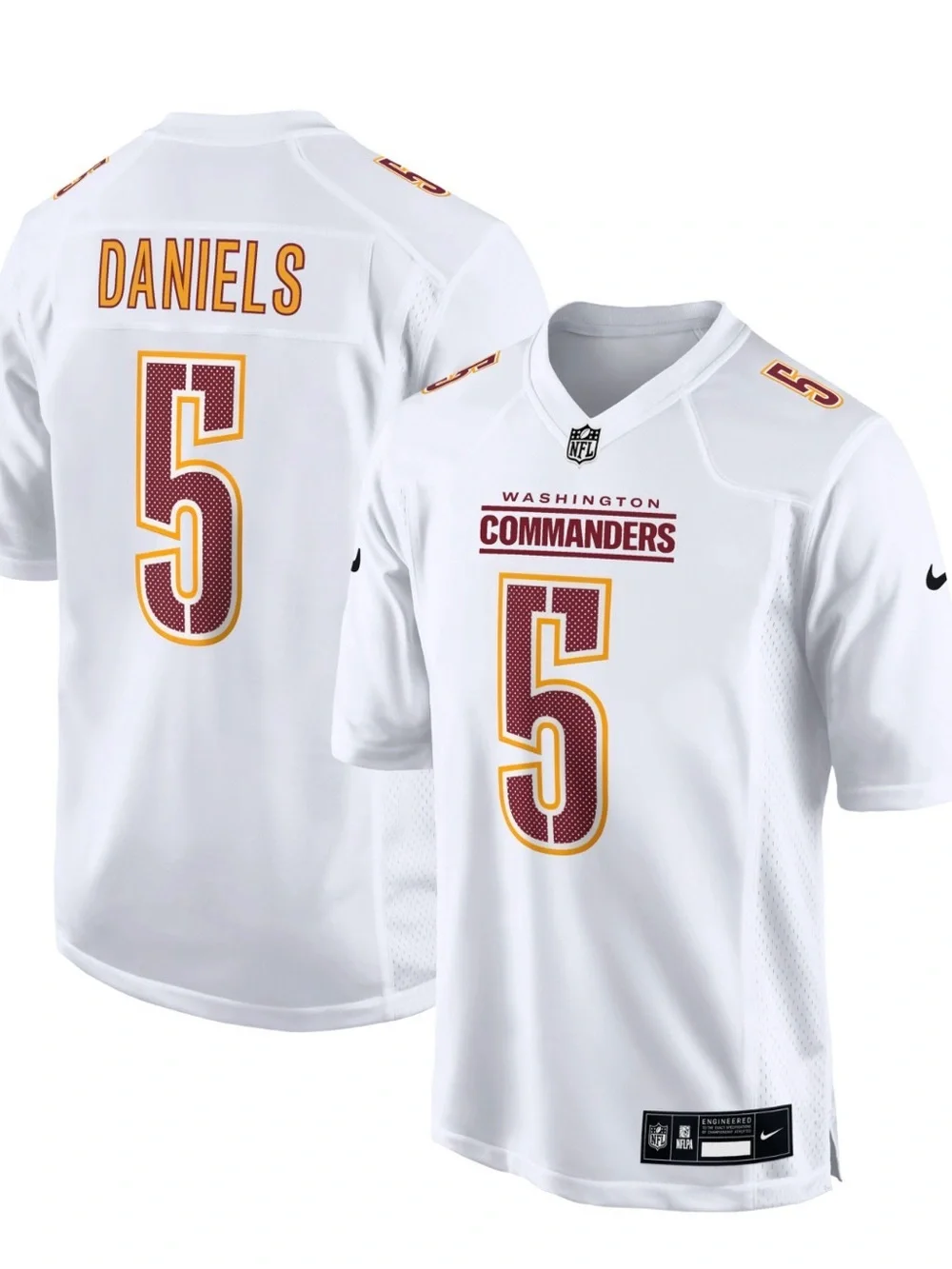 Nike Jayden Daniels Men’s Washington Commanders Tundra White Jersey Sz Med